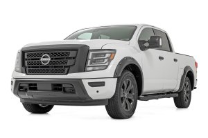 Nissan Titan Pocket Fender Flares - Rough Country - Simulated riveted look - Flat Black - '17-'23